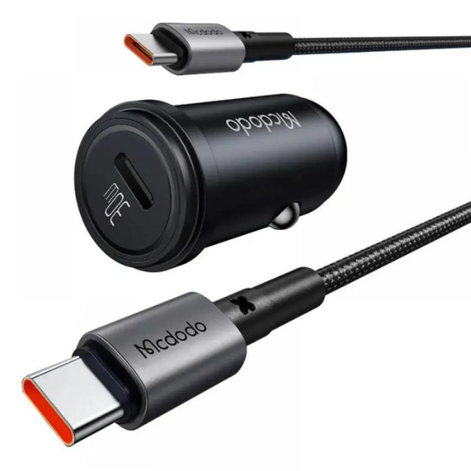 Mcdodo 30W 1C PD Fast Car Charger+ USB-C to USB-C Cable 1.2m