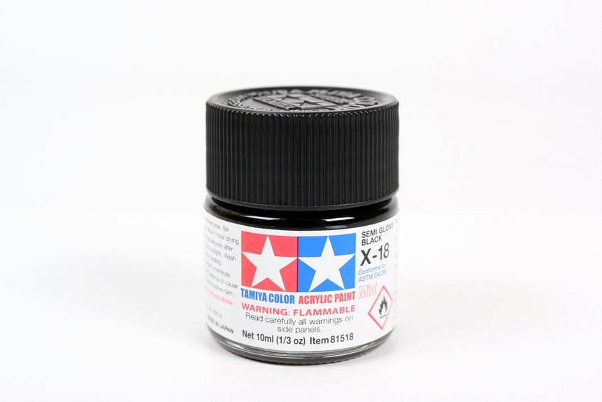 TAMIYA ACRILICO X-18 SEMI GLOSS BLACK