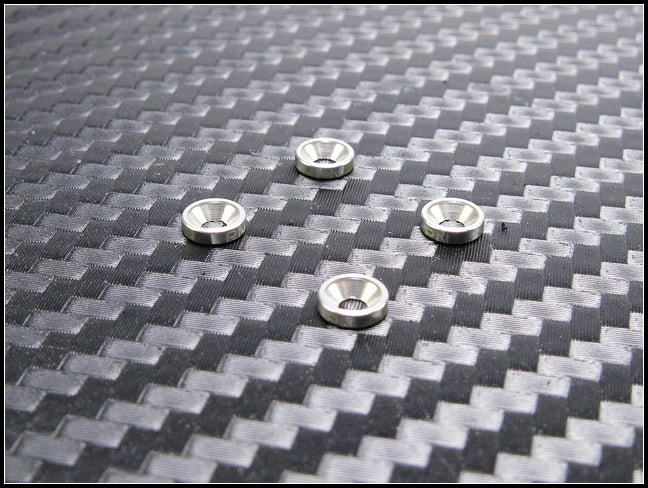 PN Racing Aluminum M2 Countersunk Washer SILVER