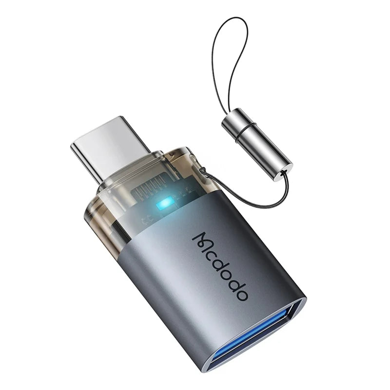 Mcdodo USB-A 3.0 to USB-C Transfer Adapter with Indicator Lights and Lanyard