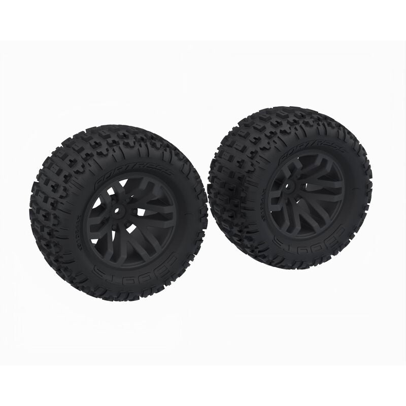 ARRMA DBOOTS 'FORTRESS MT' Tire Set Glued (Black) (2pcs)