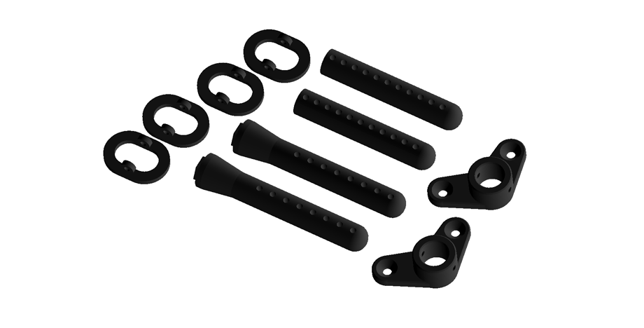 BODY POST PLASTIC SET FRONT AND REAR