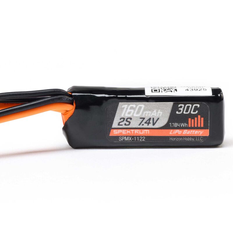 SPEKTRUM 7.4V 160mAh 2S 30C LiPo Battery: PH2.0