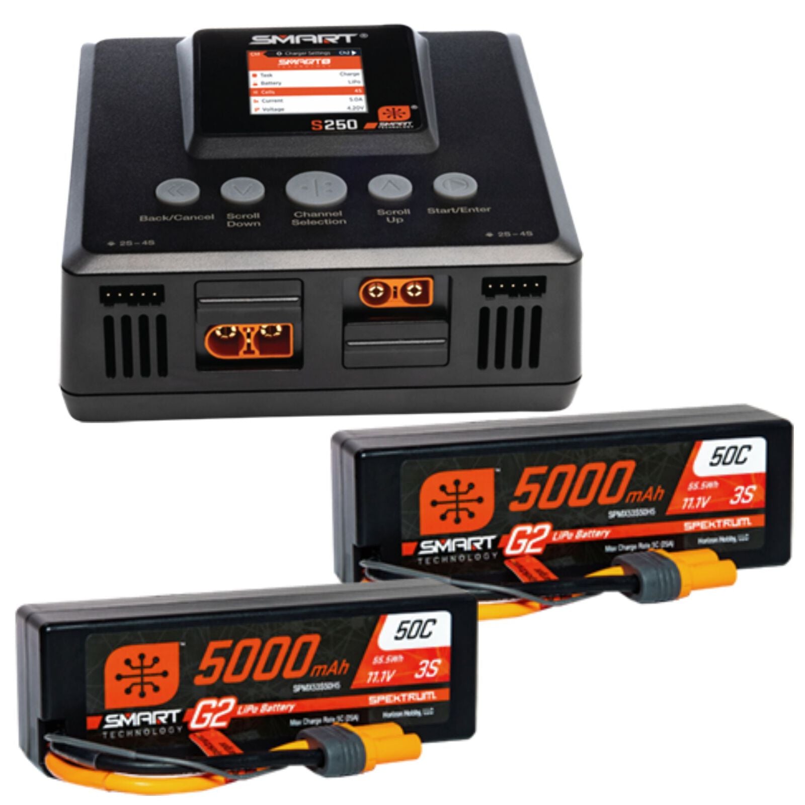 SPEKTRUM Smart Powerstage 6S Surface Bundle: (2) G2 5000mA