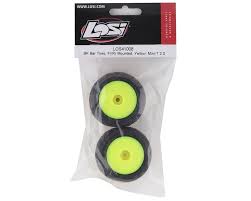 BK Bar Tires, Fr/Rr Mounted, Yellow: Mini-T