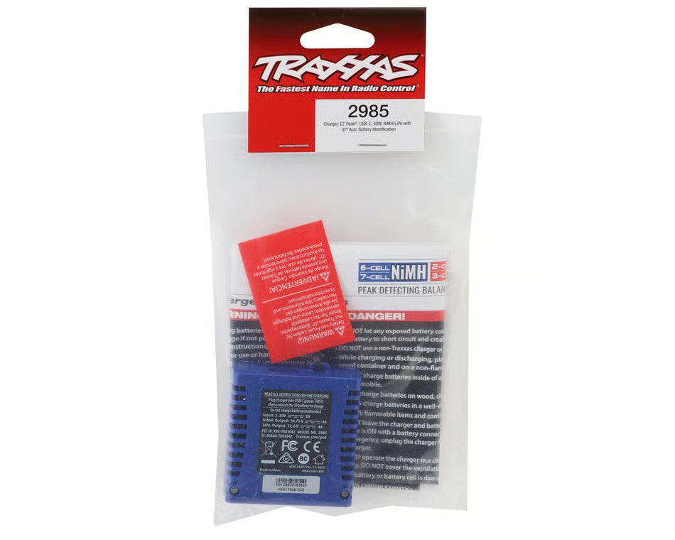 TRAXXAS 2985 EZ-Peak 40-Watt USB-C Multi-Chemistry Charger