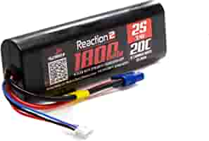 Reaction2 7.4V 1800mAh 2S 20C LiPo, Hardcase EC3