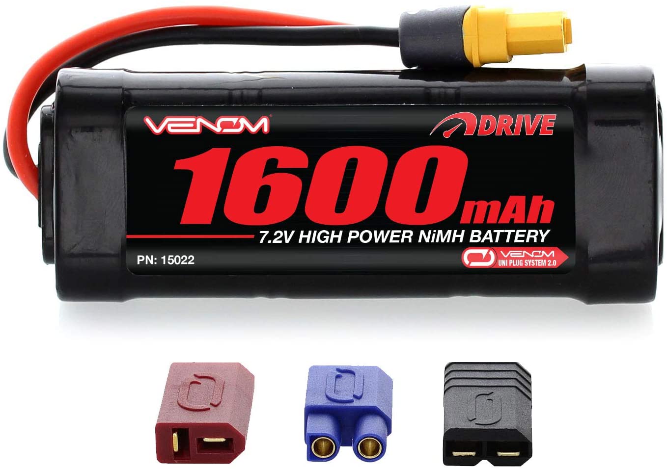 VENOM 15022 7.2V 1600MAH 6-CELL NIMH BATTERY WITH UNIVERSAL PLUG