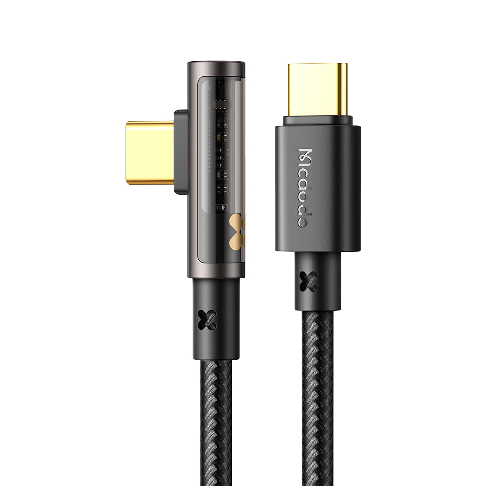 Mcdodo 100W Type-C to Type-C 90 Degree Transparent Data Cable 1.8m