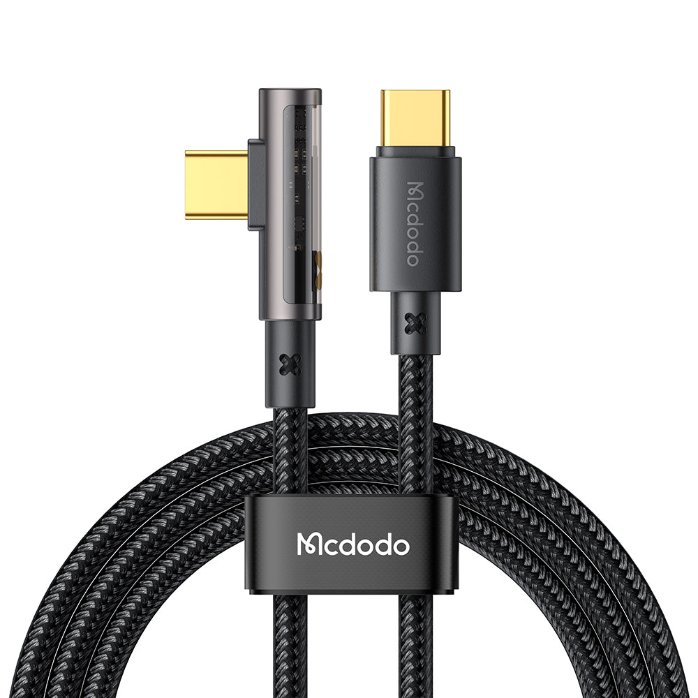 Mcdodo 100W Type-C to Type-C 90 Degree Transparent Data Cable 1.8m