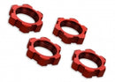 Wheel nuts, splined, 17mm, serrated (red-anodized)
