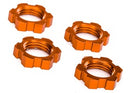 Wheel nuts, splined, 17mm, serrated (orange-anodized)
