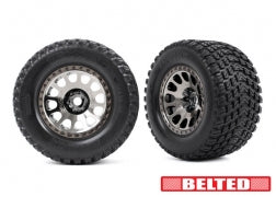 Tires & wheels, assembled, glued (XRT® Race black chrome wheels, Gravix