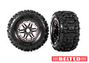 TRAXXAS Maxx 2.8" Chrome Wheels & Belted Sledgehammer Tires (2)