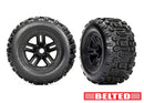 TRAXXAS Llantas negras de 3,8" y neumáticos Sledgehammer con cinturón (2)