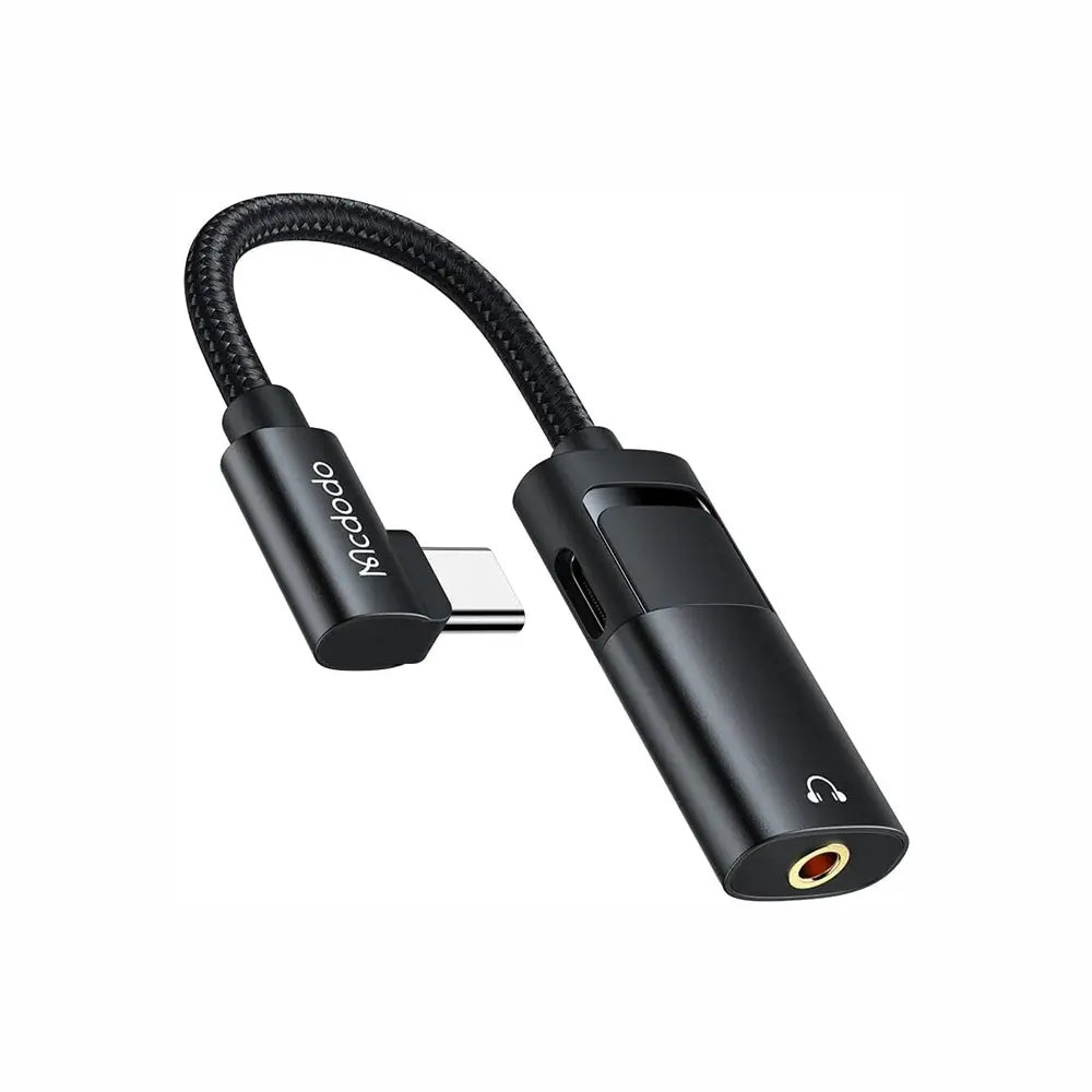 Mcdodo 	Type-C to Type-C and DC3.5mm Audio Adapter 0.12m,  60W PD Charging+ Music Play+Call Function