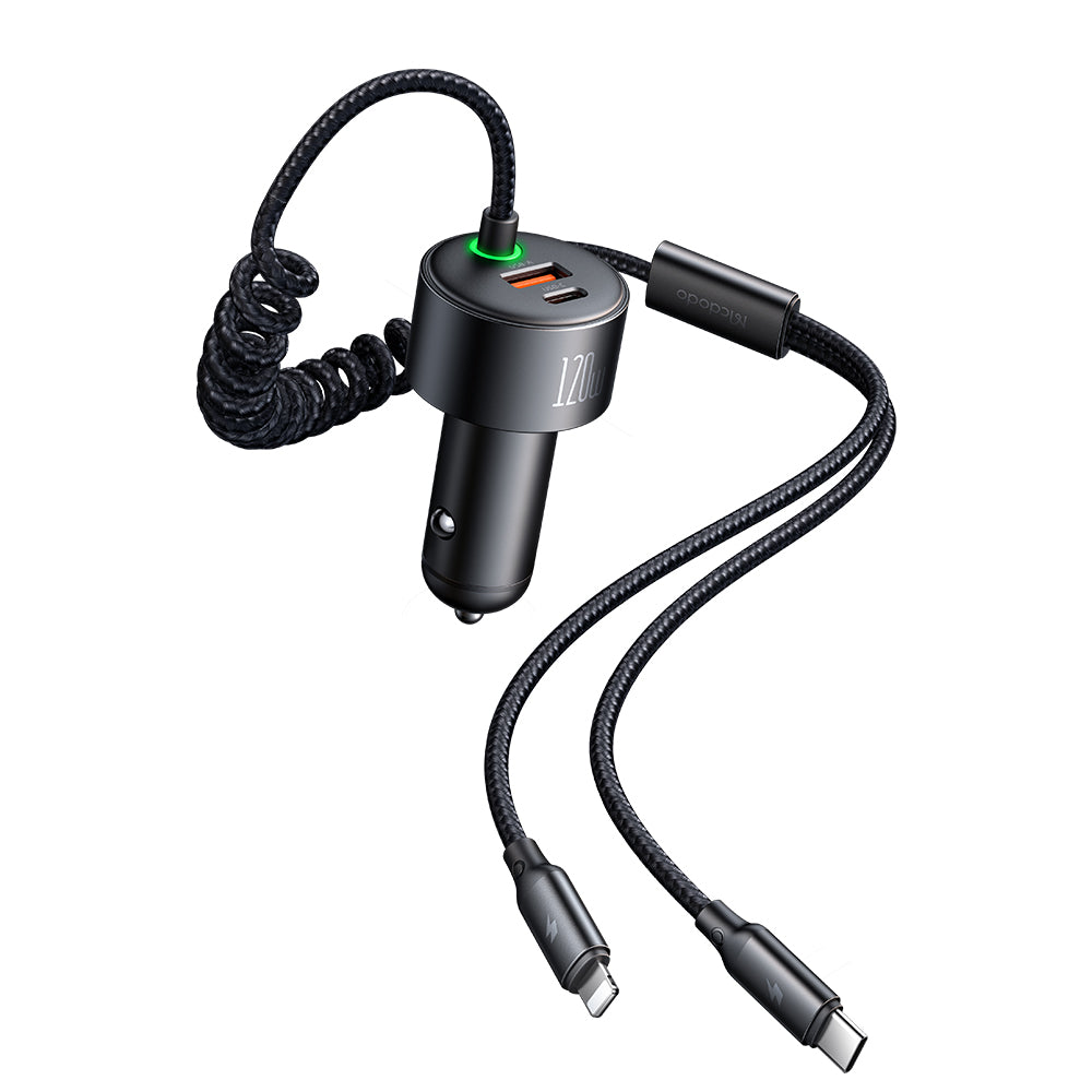 Mcdodo	93W 1A+1C Car Charger Built-in USB-C Retractable Cable
