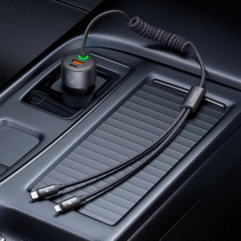 Mcdodo	93W 1A+1C Car Charger Built-in USB-C Retractable Cable