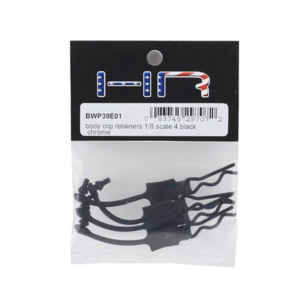 HR Body Clip Retainers 1/8 Scale (4) Black