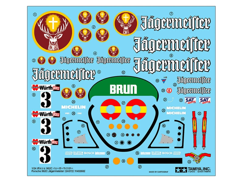 TAMIYA 1/24 Porsche 962C Jägermeister Model Kit
