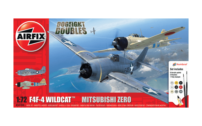 AIRFIX Grumman F-4F4 Wildcat and Mitsubishi Zero Dogfight Double