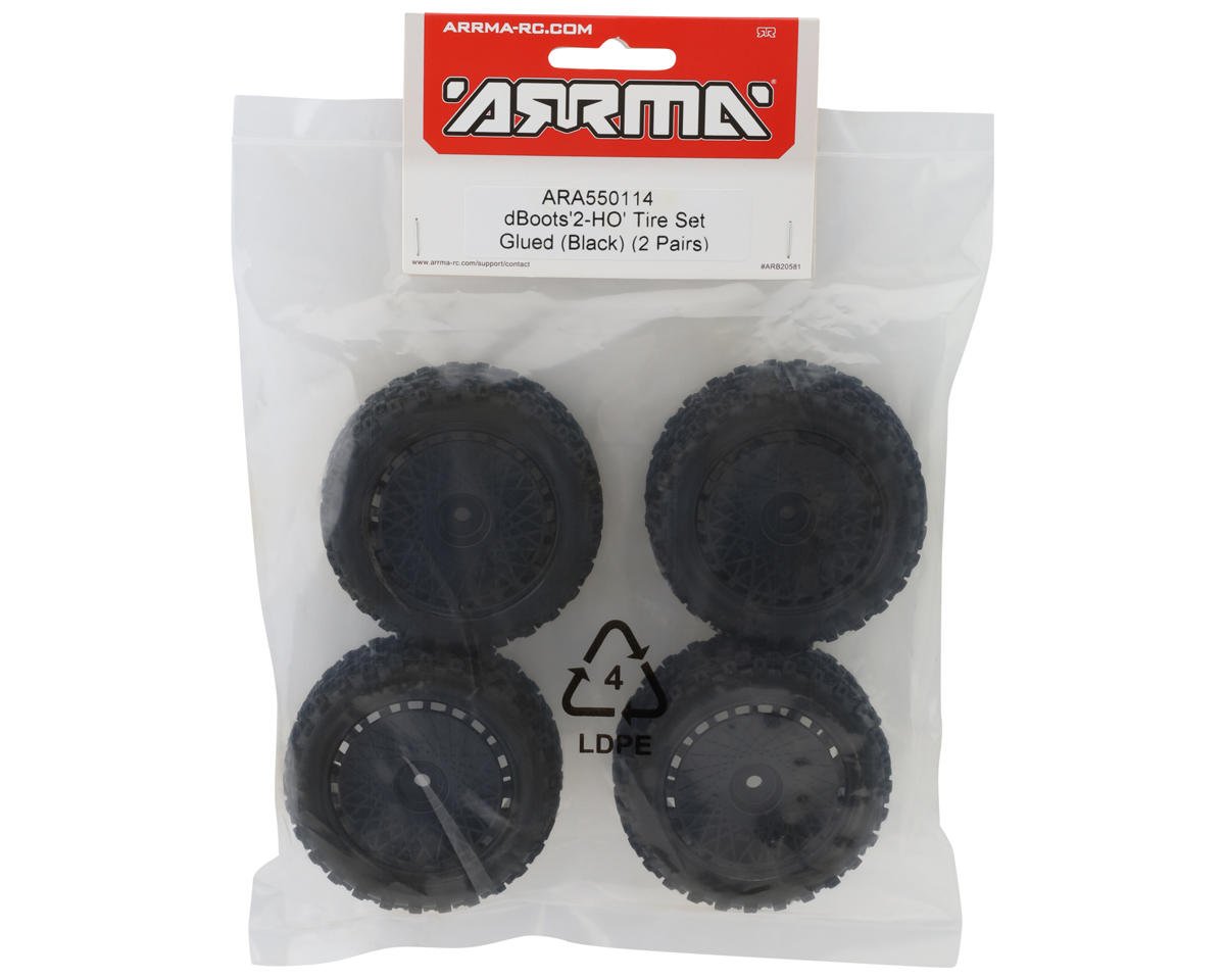 ARRMA D'BOOTS 2-HO Set Glued (Black) (2 Pares)