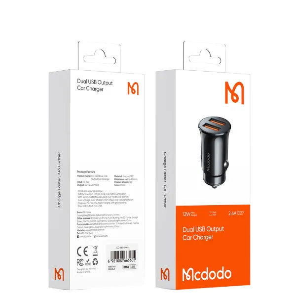 Mcdodo	12W 2A Car Charger