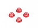 PN Racing Alm. 2mm Flanged Wheel Lock Nut - Red