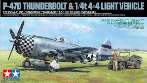 1/48 Republic P-47D Thunderbolt Bubbletop & 1/4-ton 4x4 Light Vehicle Se