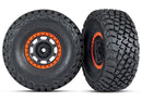 TRAXXAS Desert Racer Black & Orange Wheels w/ BFG Tires (2)